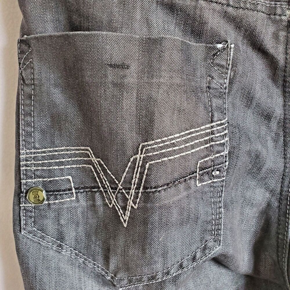 Blue Rag Jeans Mens Size 36 Charcoal Black Denim Distressed Streetwear Casual - Picture 15 of 16